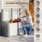 53 Gallon Outdoor Storage Deck Box Waterproof PP Resin Patio Storage Chest Bench Cushion Toy Box for Garden Balcony Poolside Organizer Container